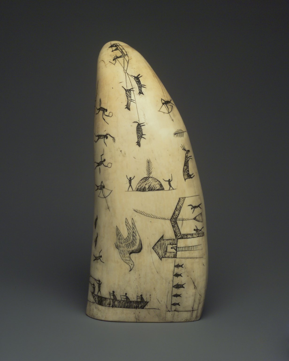 Bonhams : An Inuit sperm whale tooth chess set, Canada, circa 1920