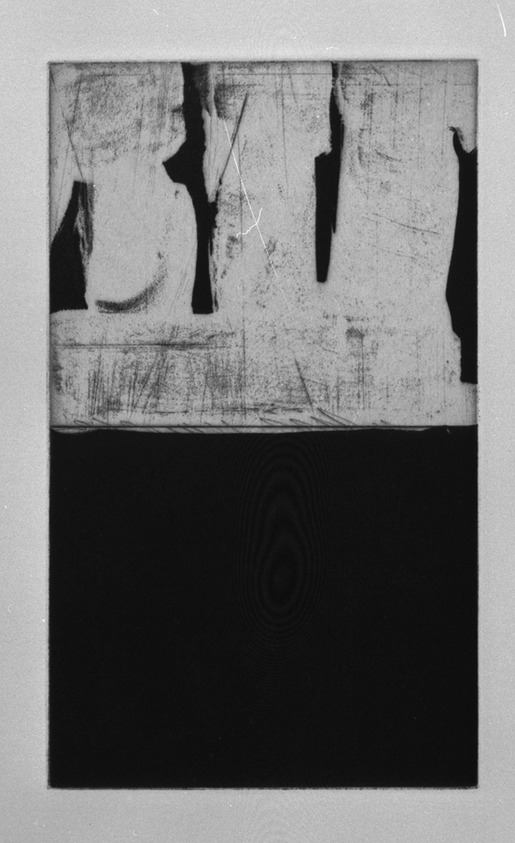 Günther Förg (German, 1952 - 2013). <em>[Untitled]</em>, 1989. Etching, aquatint and drypoint, Sheet (folio): 14 5/8 x 12 3/4 in. (37.1 x 32.4 cm). Brooklyn Museum, Helen Babbott Sanders Fund and John W. James Fund, 1990.123.15. © artist or artist's estate (Photo: Brooklyn Museum, 1990.123.15_bw.jpg)