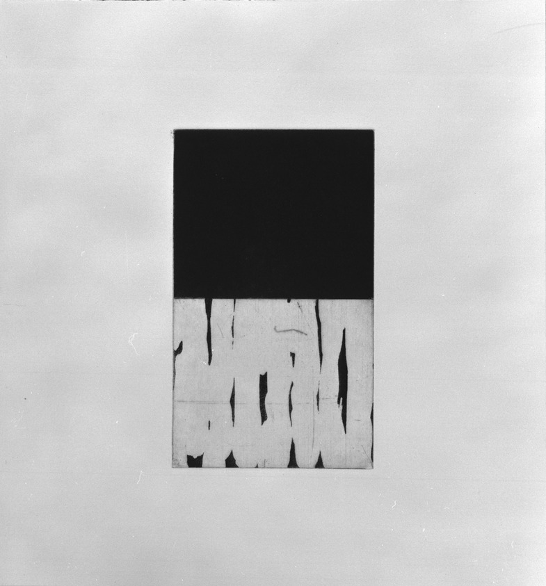 Günther Förg (German, 1952 - 2013). <em>[Untitled]</em>, 1989. Etching, aquatint and drypoint, Sheet (folio): 14 5/8 x 12 3/4 in. (37.1 x 32.4 cm). Brooklyn Museum, Helen Babbott Sanders Fund and John W. James Fund, 1990.123.2. © artist or artist's estate (Photo: Brooklyn Museum, 1990.123.2_bw.jpg)