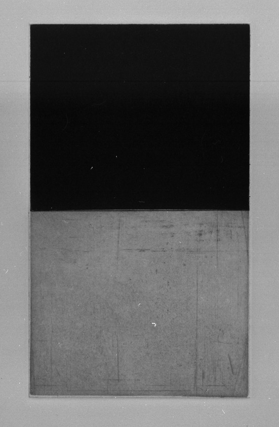 Günther Förg (German, 1952 - 2013). <em>[Untitled]</em>, 1989. Etching, aquatint and drypoint, Sheet (folio): 14 5/8 x 12 3/4 in. (37.1 x 32.4 cm). Brooklyn Museum, Helen Babbott Sanders Fund and John W. James Fund, 1990.123.5. © artist or artist's estate (Photo: Brooklyn Museum, 1990.123.5_bw.jpg)
