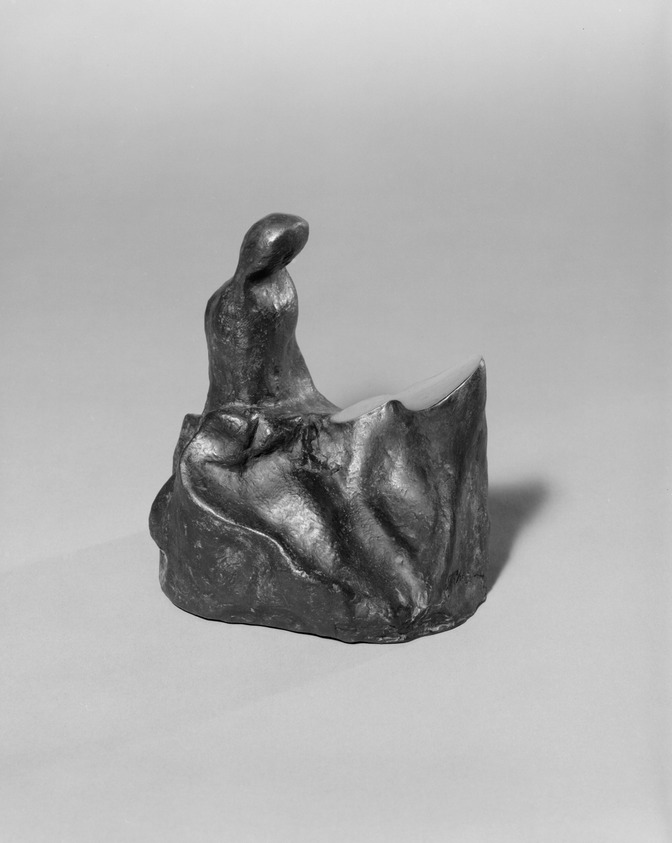 Joel Fisher (American, born 1947). <em>Seeking the Witness</em>, 1990. Bronze, 10 x 8 1/4 x 6 1/2 in. Brooklyn Museum, 1990 New York State Governor's Arts Award to The Brooklyn Museum, administered by the New York State Counil on the Arts, 1990.162. © artist or artist's estate (Photo: Brooklyn Museum, 1990.162_bw.jpg)