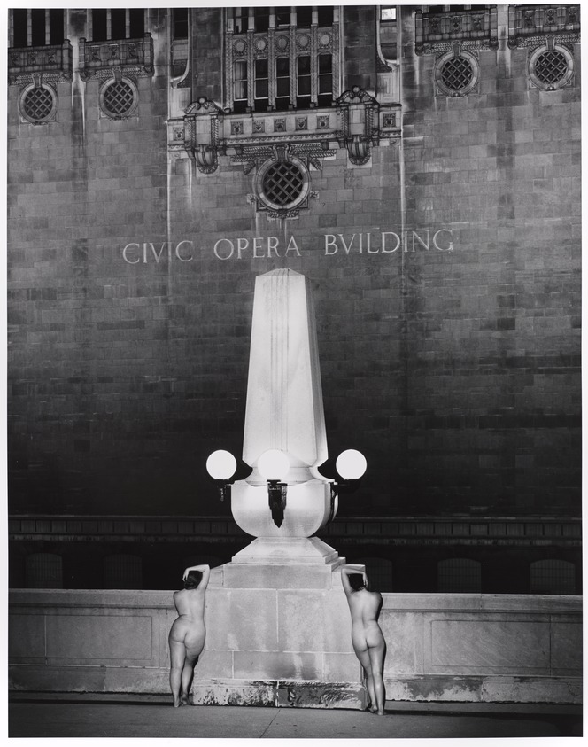 Nelson Bakerman (American, born 1955). <em>Civic Opera House, Chicago 1988</em>, 1988. Gelatin silver print, sheet: 20 x 16 in. (50.8 x 40.6 cm). Brooklyn Museum, Gift of the artist, 1990.210. © artist or artist's estate (Photo: Brooklyn Museum, 1990.210_PS9.jpg)