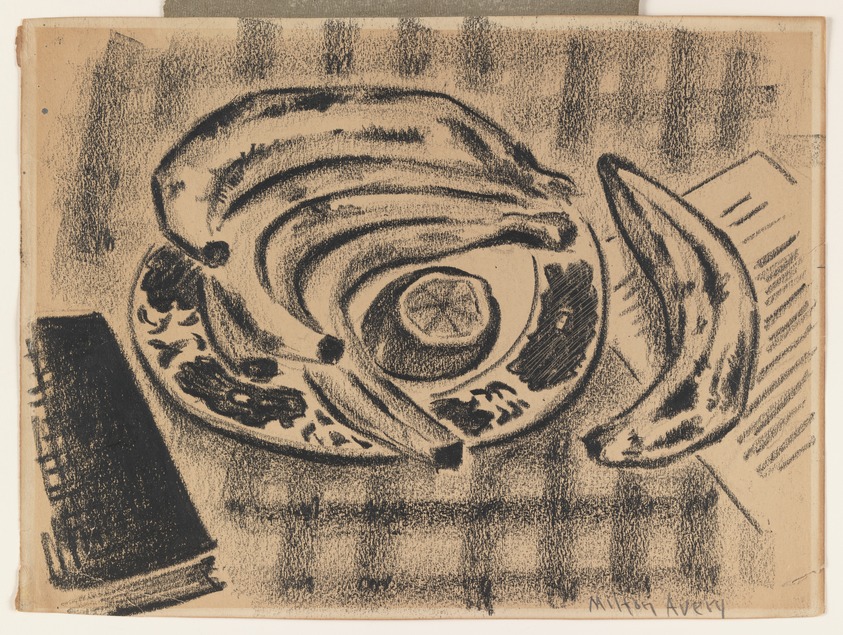 Milton Avery (American, 1885-1965). <em>Checked Cloth</em>, n.d. Wax crayon on wove paper, Sheet: 8 15/16 x 12 1/16 in. (22.7 x 30.6 cm). Brooklyn Museum, Bequest of Ivor Green and Augusta Green, 1992.273.12. © artist or artist's estate (Photo: Brooklyn Museum, 1992.273.12_IMLS_PS3.jpg)