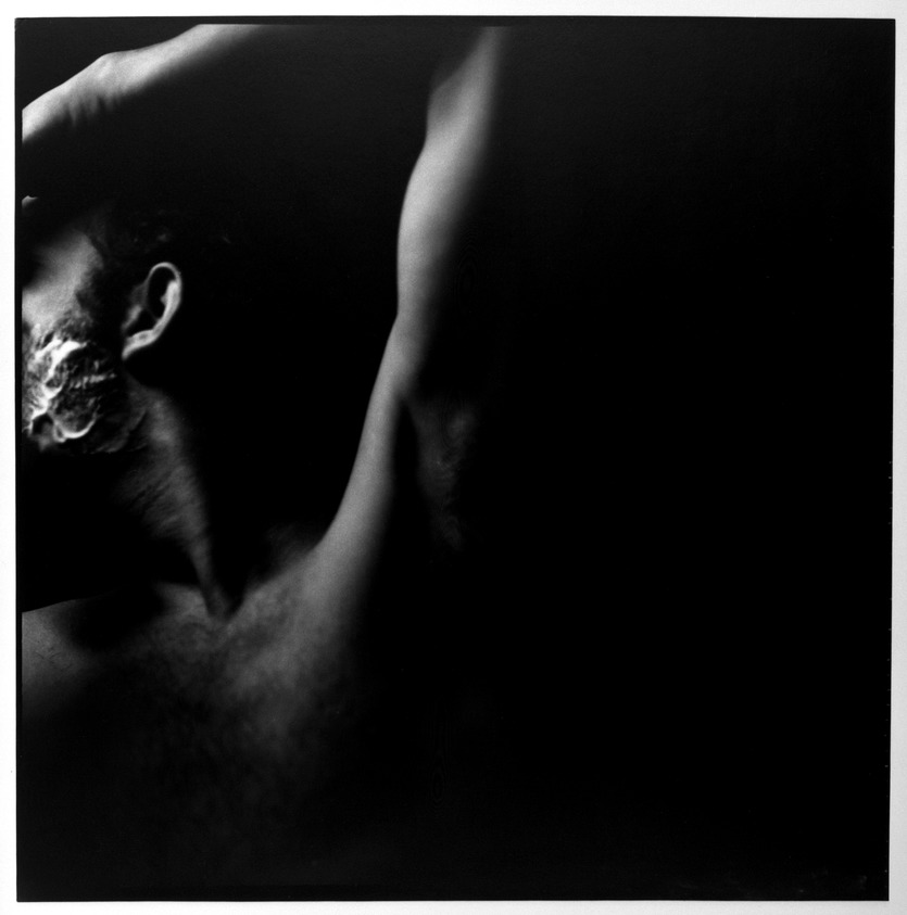 Bruce Cratsley (American, 1944-1998). <em>Richard Shaving</em>, 1979; Printed 1992. Gelatin silver photograph, 15 x 15 in. (38.0 x 38.0 cm). Brooklyn Museum, Gift of Mr. and Mrs. Gilbert Millstein, 1993.169.1. © artist or artist's estate (Photo: Brooklyn Museum, 1993.169.1_bw.jpg)
