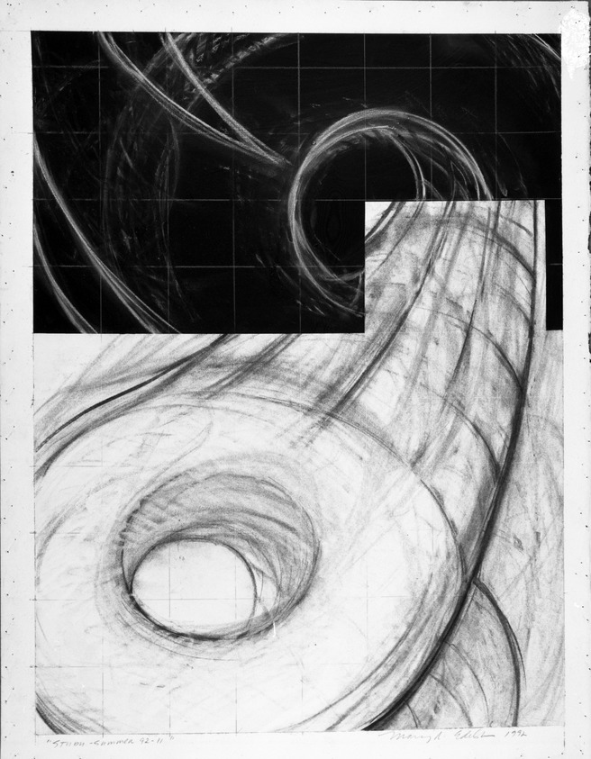 Marcy Edelstein (American). <em>Study - Summer 92-11</em>, 1992. India ink, charcoal, and chalk on paper, 23 1/2 x 18 in. (59.7 x 45.7 cm). Brooklyn Museum, Gift of Sue Lawler, 1993.87.2. © artist or artist's estate (Photo: Brooklyn Museum, 1993.87.2_bw.jpg)