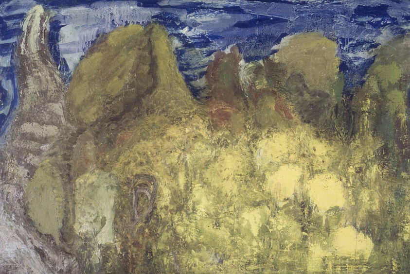 Bill Jensen (American, born 1945). <em>Untitled (with Yellow)</em>, 1990-1993. Oil on linen, 24 x 36 in. (61 x 91.4 cm). Brooklyn Museum, Purchased with funds given by Mr. and Mrs. Gifford Phillips, Frank L. Babbott Fund, and John B. Woodward Memorial Fund, 1994.4. © artist or artist's estate (Photo: Brooklyn Museum, 1994.4_transpc002.jpg)
