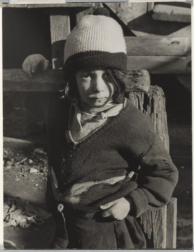 Sidney Kerner (American, 1920-2013). <em>Coney Island, Depression Girl with Safety Pin</em>, 1938. Gelatin silver photograph, sheet/image: 8 x 6 1/4in. (20.3 x 15.9cm). Brooklyn Museum, Gift of the artist, 1995.128.6. © artist or artist's estate (Photo: Brooklyn Museum, 1995.128.6_PS9.jpg)