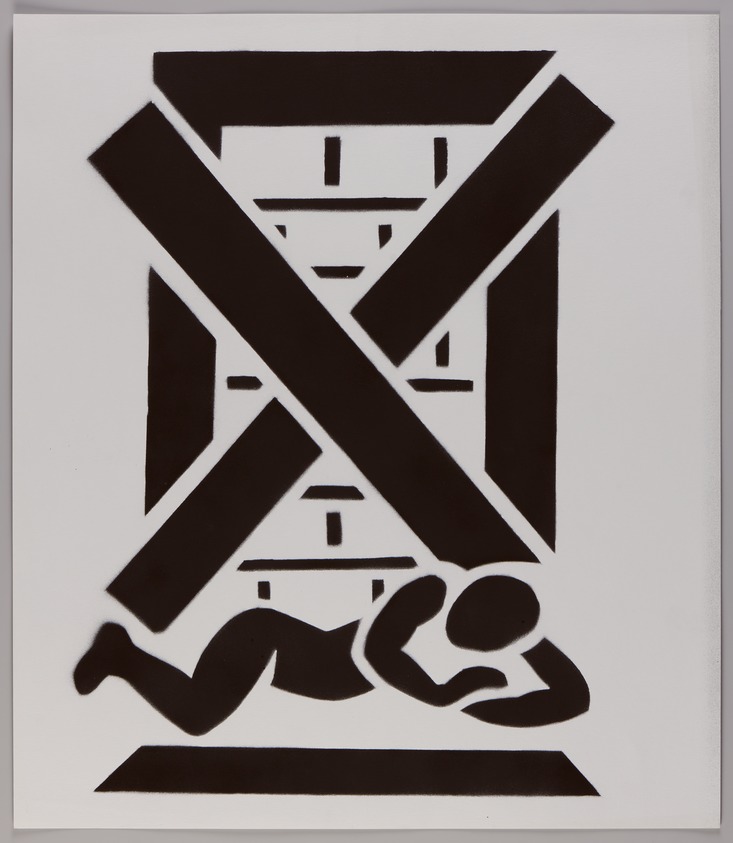 Sabrina Jones. <em>Abandoned Building #1</em>, 1988–1992. Spray paint and stencil, image/sheet: 23 x 20 in. (58.4 x 50.8 cm). Brooklyn Museum, Emily Winthrop Miles Fund, 1996.188.15. © artist or artist's estate (Photo: Brooklyn Museum, 1996.188.15_PS20.jpg)