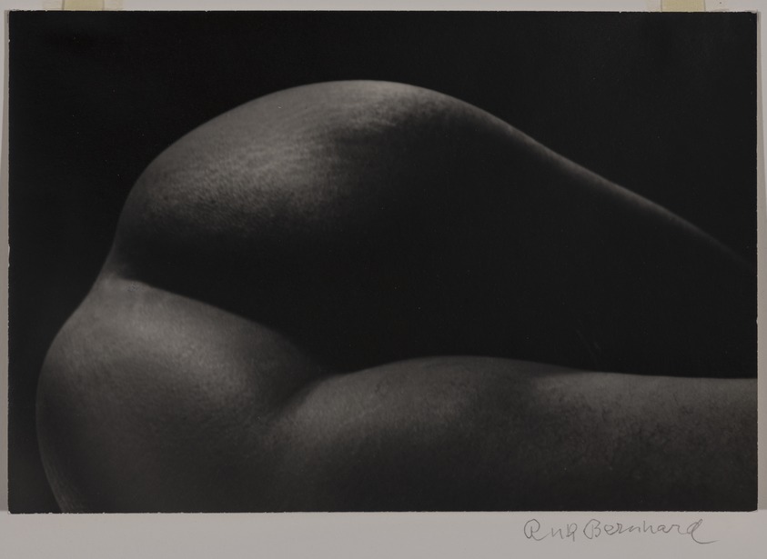 Ruth Bernhard (American, born Germany, 1905–2006). <em>Untitled (Lower Back of Nude Woman)</em>, 1963. Gelatin silver print, image/sheet: 6 7/16 x 9 1/2 in. (16.4 x 24.1 cm). Brooklyn Museum, Gift of Eileen and Michael Cohen, 1996.237.1. © artist or artist's estate (Photo: Brooklyn Museum, 1996.237.1_PS20.jpg)