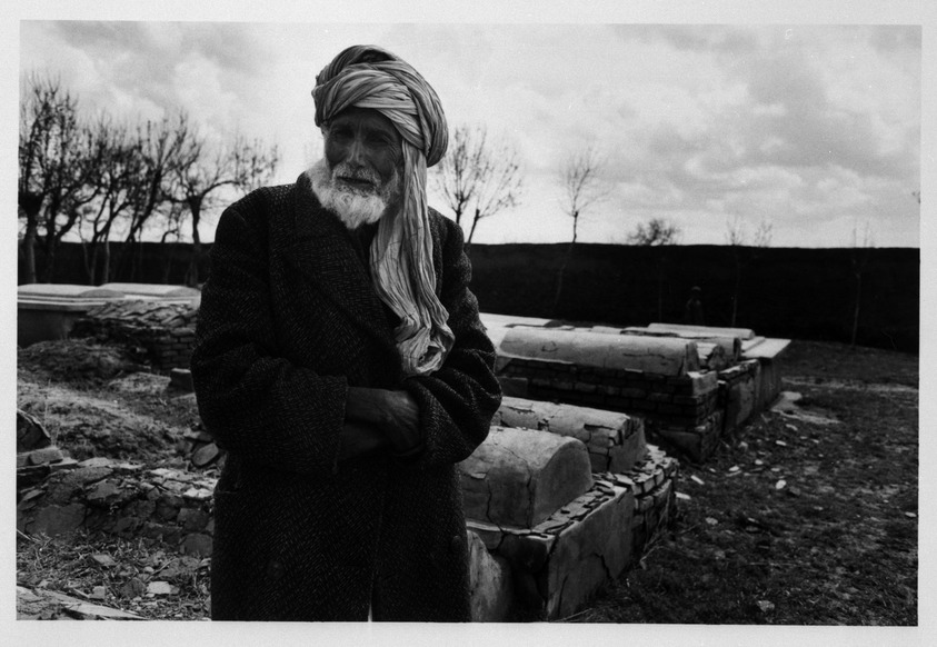 Zeva Oelbaum (American, born 1955). <em>Moslem Caretaker, Jewish Cemetery, Herat, Afghanistan</em>, 1975. Sepia-toned print, sheet: 14 x 11 in. (35.6 x 27.9 cm). Brooklyn Museum, Gift of Jane M. Azia and Robert F. Quaintance, Jr., 1997.131.2. © artist or artist's estate (Photo: Brooklyn Museum, 1997.131.2_bw.jpg)