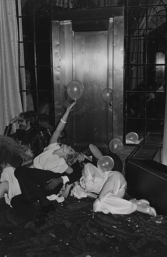 Tod Papageorge (American, born 1940). <em>Studio 54 with Balloons</em>, 1978. Gelatin silver print, 19 7/8 × 15 3/4 in. (50.5 × 40 cm). Brooklyn Museum, Gift of Robert L. Smith and Patricia L. Sawyer, 1999.127.4. © artist or artist's estate (Photo: , 1999.127.4_PS9.jpg)