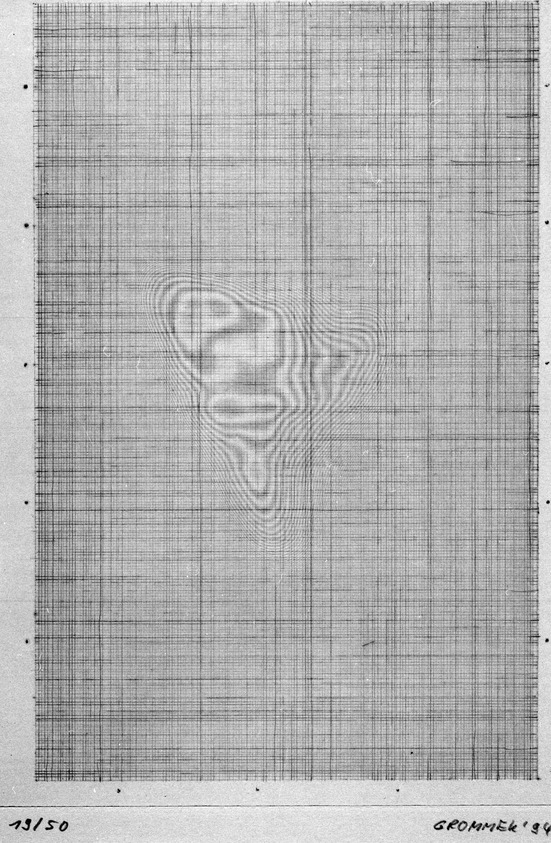Joachim Grommek. <em>Millimeterpapier</em>, 1994. Drypoint etching, Sheet: 15 1/2 x 11 3/8 in. (39.4 x 28.9 cm). Brooklyn Museum, Gift of Feature Inc., 1999.34.7. © artist or artist's estate (Photo: Brooklyn Museum, 1999.34.7_bw.jpg)