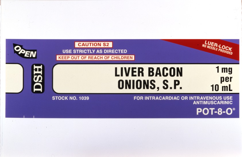 Damien Hirst (British, born 1965). <em>Liver, Bacon, Onions, S.P.</em>, 1999. Screenprint in 13 parts, 60 1/8 x 39 7/8 in.  (152.7 x 101.3 cm). Brooklyn Museum, Gift of the Prints and Photographs Council, Alfred T. White Fund, Emily Winthrop Miles Fund, and Mary Smith Dorward Fund, 2000.110h. © artist or artist's estate (Photo: Brooklyn Museum, 2000.110h.jpg)