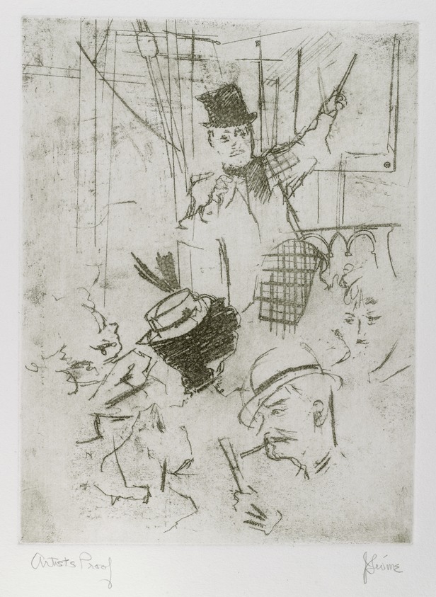 Jack Levine (American, 1915-2010). <em>Untitled</em>, 1963. Soft-ground etching, Image: 11 1/2 x 8 13/16 in. (29.2 x 22.4 cm). Brooklyn Museum, Gift of the artist, 2000.31.5. © artist or artist's estate (Photo: Brooklyn Museum, 2000.31.5_PS4.jpg)