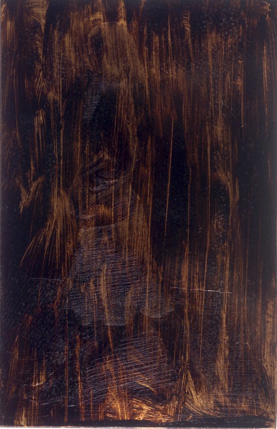 Raphael Soyer (American, born Russia, 1899-1987). <em>Woman Standing</em>, 1977. Copper etching plate, 9 3/4 x 6 1/4 in. (24.8 x 15.9 cm). Brooklyn Museum, Gift of Barbara Sorini in memory of Emiliano Sorini, 2003.78.5. © artist or artist's estate (Photo: Brooklyn Museum, 2003.78.5.jpg)