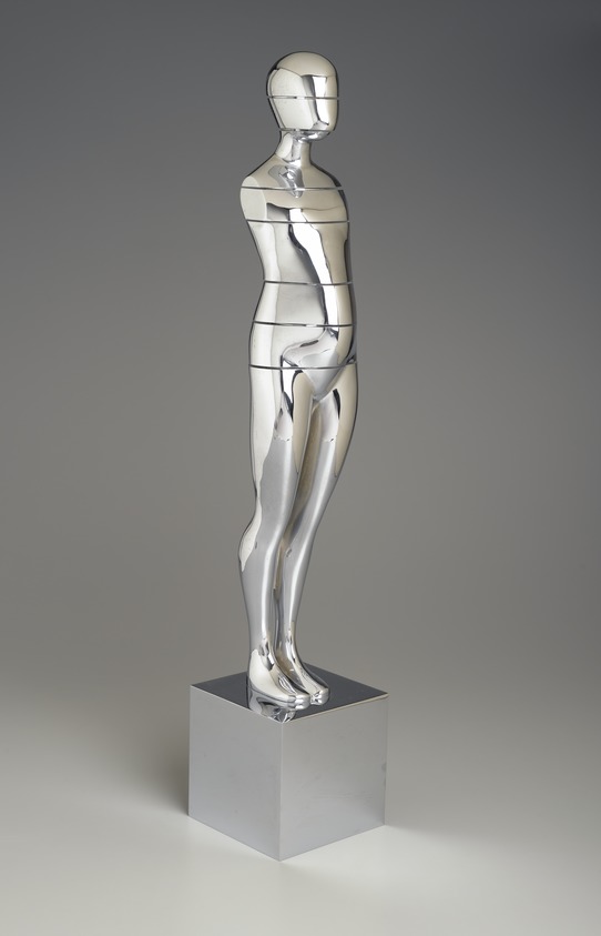 Ernest Tino Trova (American, 1927-2009). <em>Standing Man</em>, 1970. Chrome, 28 x 5 x 5 in. Brooklyn Museum, Gift of The Beatrice and Samuel A. Seaver Foundation, 2004.30.27. © artist or artist's estate (Photo: Brooklyn Museum, 2004.30.27_PS2.jpg)