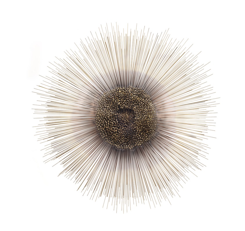 Harry Bertoia (American, born Italy, 1915-1978). <em>Sunburst</em>, 1960s. Copper alloy, paint, 44 × 44 × 2 1/2 in. (111.8 × 111.8 × 6.4 cm). Brooklyn Museum, Gift of The Beatrice and Samuel A. Seaver Foundation, 2004.30.4. © artist or artist's estate (Photo: Brooklyn Museum, 2004.30.4_PS11.jpg)
