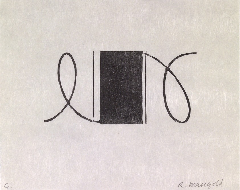 Robert Mangold (American, born 1937). <em>Robert Mangold Prints, 1968-1998 (Original Woodcut)</em>, 2000. Woodcut
, 8 11/16 x 10 5/8 in. (22 x 27 cm). Brooklyn Museum, Purchased with Restricted Library Funds from the Brooklyn Museum Library and Alfred T. White Fund, 2004.38.13. © artist or artist's estate (Photo: Brooklyn Museum, 2004.38.13.jpg)