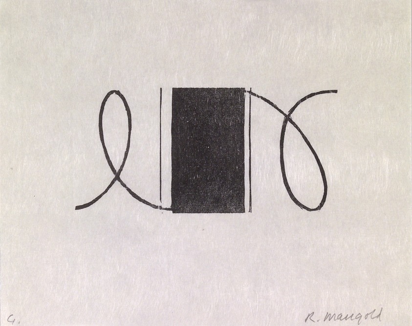 Robert Mangold (American, born 1937). <em>Robert Mangold Prints, 1968-1998 (Original Woodcut)</em>, 2000. Woodcut
, 8 11/16 x 10 5/8 in. (22 x 27 cm). Brooklyn Museum, Purchased with Restricted Library Funds from the Brooklyn Museum Library and Alfred T. White Fund, 2004.38.13. © artist or artist's estate (Photo: Brooklyn Museum, 2004.38.13.jpg)