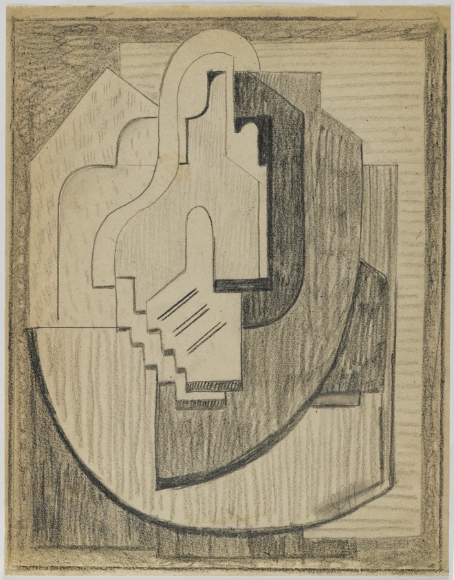 Blanche Lazzell (American, 1879-1956). <em>Sketch for Abstract Composition</em>, 1924. Graphite on cream, thin, smooth paper., Sheet: 10 5/8 x 8 1/4 in. (27 x 21 cm). Brooklyn Museum, Gift of Dr. Abram Kanof and Theodore Keel, by exchange, Charles Stewart Smith Memorial Fund, and Dick S. Ramsay Fund, 2006.43.12. © artist or artist's estate (Photo: Brooklyn Museum, 2006.43.12_after_treatment_PS4.jpg)
