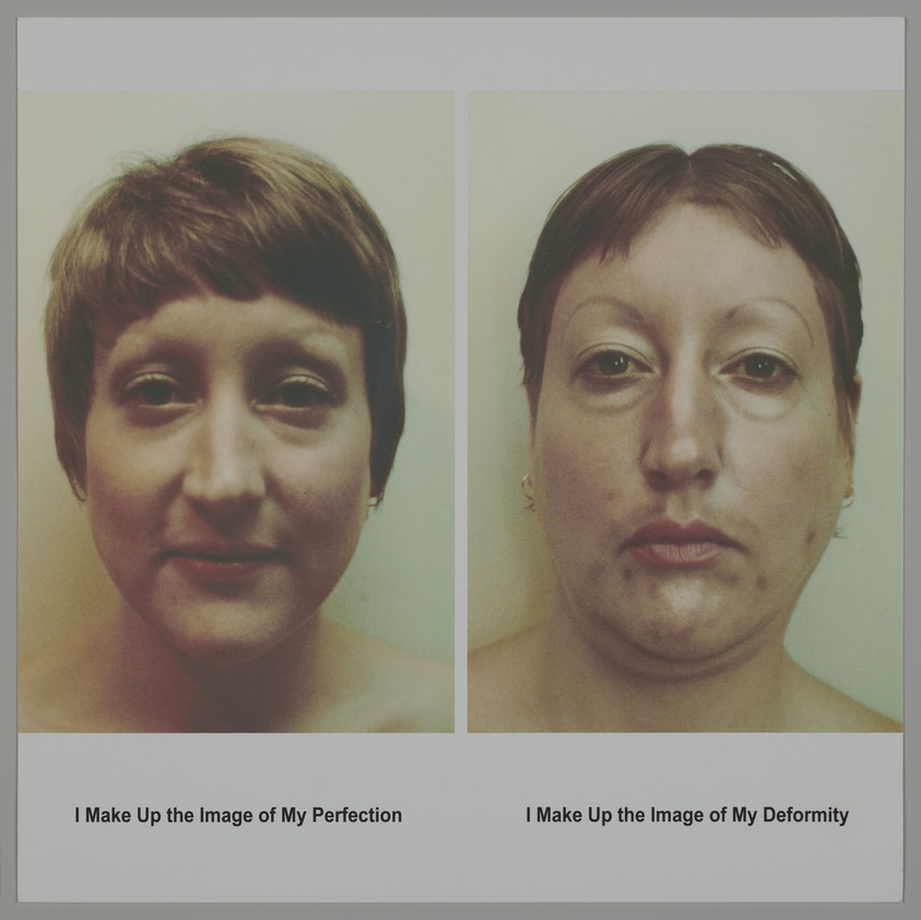 Martha Wilson (American, born 1947). <em>I Make Up the Image of My Perfection/I Make Up the Image of My Deformity</em>, 2007. Digital print, 12 × 12 in. (30.5 × 30.5 cm). Brooklyn Museum, Gift of Susan Ball and Wendy Feuer, 2016.22.13. © artist or artist's estate (Photo: Brooklyn Museum, 2016.22.13_PS20.jpg)