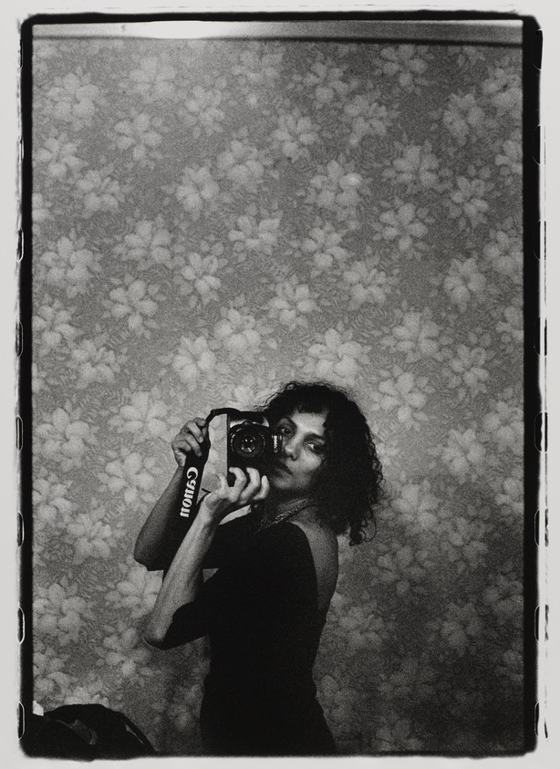 Ming Smith (American). <em>Untitled (Self-Portrait with Camera), New York, NY</em>, ca. 1975. Gelatin silver print, image: 20 × 16 in. (50.8 × 40.6 cm). Brooklyn Museum, Gift of the Contemporary Art Committee, 2019.17. © artist or artist's estate (Photo: Brooklyn Museum, 2019.17_PS9.jpg)