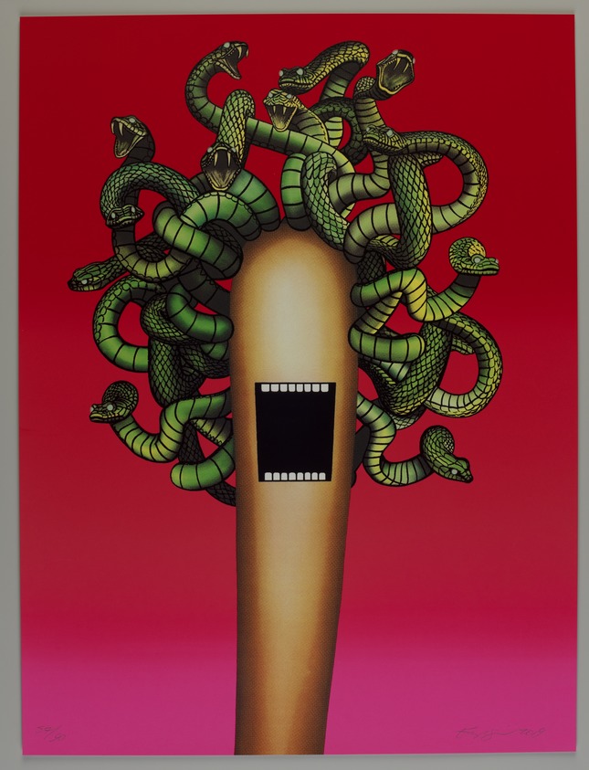 Emily Mae Smith (American, born 1979). <em>Medusa</em>, 2019. Screenprint, 23 15/16 × 18 in. (60.8 × 45.7 cm). Brooklyn Museum, Gift of Hildy Simmons and David Sprafkin, 2021.34. © artist or artist's estate (Photo: Brooklyn Museum, 2021.34_PS20.jpg)