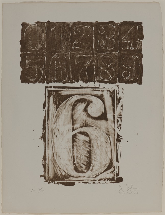 Jasper Johns (American, born 1930). <em>[Untitled]</em>, 1963. Lithograph, sheet: 20 1/2 × 15 3/4 in. (52.1 × 40.0 cm). Brooklyn Museum, Gift of Barbara Bertozzi Castelli, 2021.55.10. © artist or artist's estate (Photo: Brooklyn Museum, 2021.55.10_PS20.jpg)