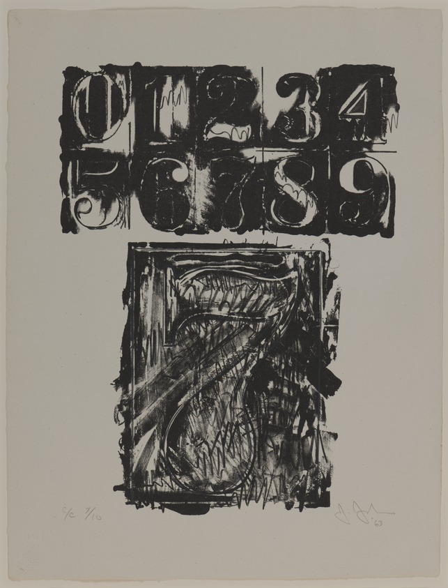 Jasper Johns (American, born 1930). <em>[Untitled]</em>, 1963. Lithograph, sheet: 20 1/2 × 15 3/4 in. (52.1 × 40.0 cm). Brooklyn Museum, Gift of Barbara Bertozzi Castelli, 2021.55.11. © artist or artist's estate (Photo: Brooklyn Museum, 2021.55.11_PS20.jpg)