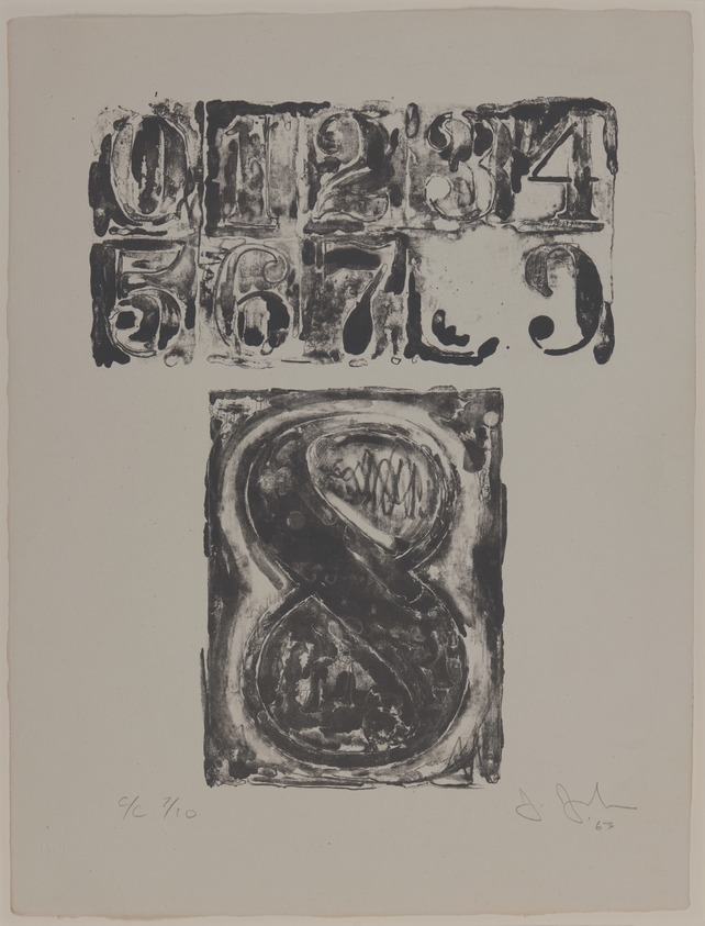 Jasper Johns (American, born 1930). <em>[Untitled]</em>, 1963. Lithograph, sheet: 20 1/2 × 15 3/4 in. (52.1 × 40.0 cm). Brooklyn Museum, Gift of Barbara Bertozzi Castelli, 2021.55.12. © artist or artist's estate (Photo: Brooklyn Museum, 2021.55.12_PS20.jpg)