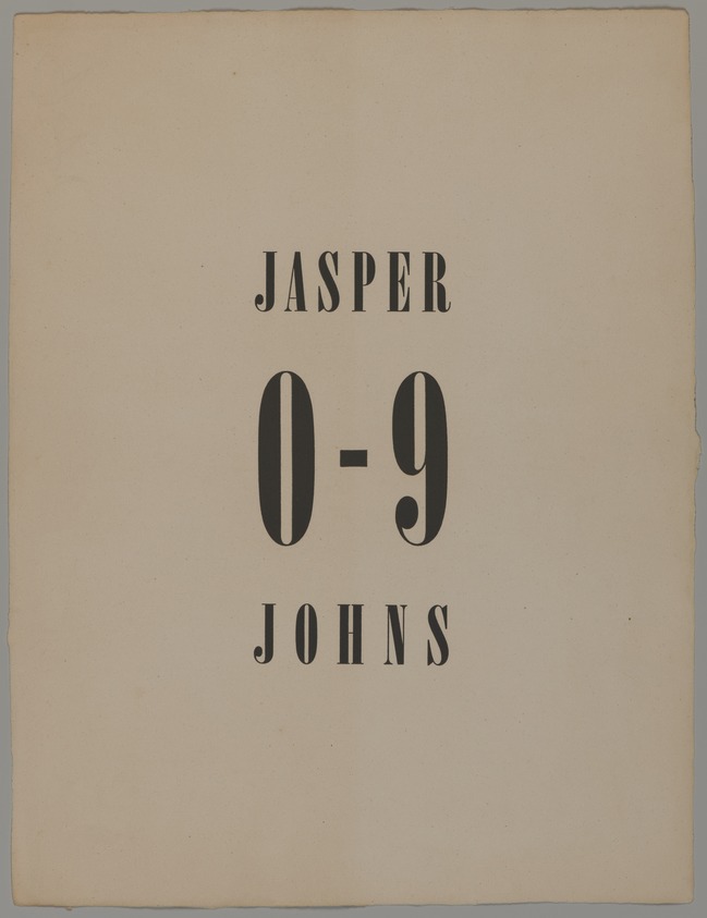 Jasper Johns (American, born 1930). <em>[Title Page]</em>, 1963. Brooklyn Museum, Gift of Barbara Bertozzi Castelli, 2021.55.1. © artist or artist's estate (Photo: Brooklyn Museum, 2021.55.1_PS20.jpg)