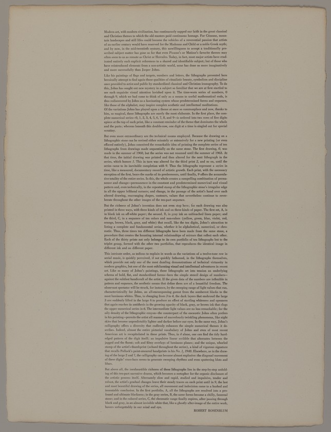 Jasper Johns (American, born 1930). <em>[Introduction]</em>, 1963. Brooklyn Museum, Gift of Barbara Bertozzi Castelli, 2021.55.3. © artist or artist's estate (Photo: Brooklyn Museum, 2021.55.3_PS20.jpg)