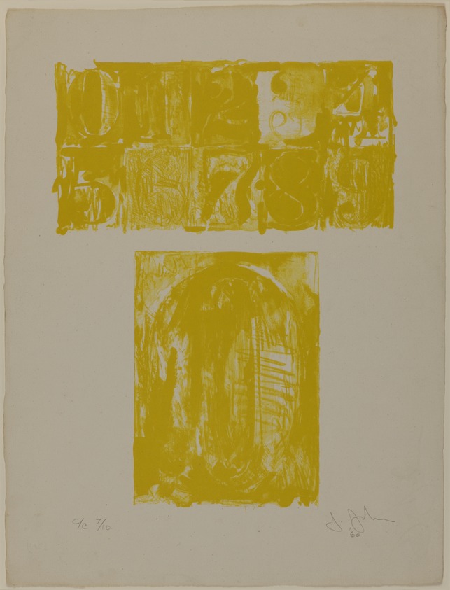 Jasper Johns (American, born 1930). <em>[Untitled]</em>, 1963. Lithograph, sheet: 20 1/2 × 15 3/4 in. (52.1 × 40.0 cm). Brooklyn Museum, Gift of Barbara Bertozzi Castelli, 2021.55.4. © artist or artist's estate (Photo: Brooklyn Museum, 2021.55.4_PS20.jpg)