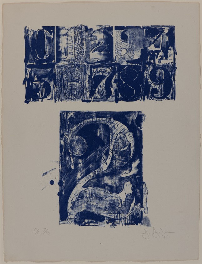 Jasper Johns (American, born 1930). <em>[Untitled]</em>, 1963. Lithograph, sheet: 20 1/2 × 15 3/4 in. (52.1 × 40.0 cm). Brooklyn Museum, Gift of Barbara Bertozzi Castelli, 2021.55.6. © artist or artist's estate (Photo: Brooklyn Museum, 2021.55.6_PS20.jpg)
