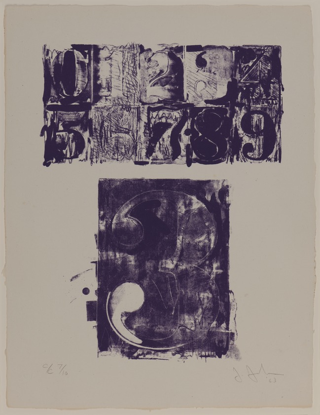 Jasper Johns (American, born 1930). <em>[Untitled]</em>, 1963. Lithograph, sheet: 20 1/2 × 15 3/4 in. (52.1 × 40.0 cm). Brooklyn Museum, Gift of Barbara Bertozzi Castelli, 2021.55.7. © artist or artist's estate (Photo: Brooklyn Museum, 2021.55.7_PS20.jpg)