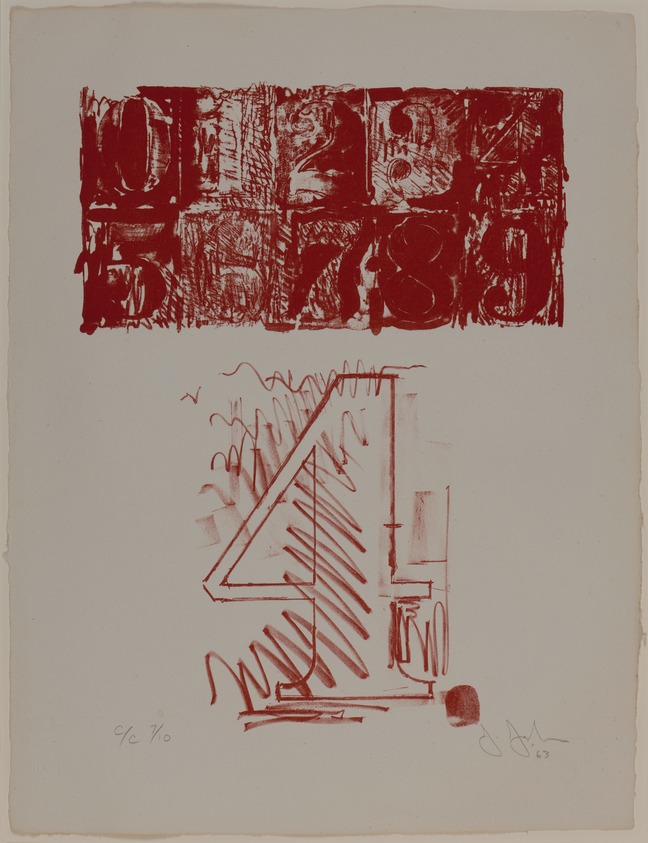 Jasper Johns (American, born 1930). <em>[Untitled]</em>, 1963. Lithograph, sheet: 20 1/2 × 15 3/4 in. (52.1 × 40.0 cm). Brooklyn Museum, Gift of Barbara Bertozzi Castelli, 2021.55.8. © artist or artist's estate (Photo: Brooklyn Museum, 2021.55.8_PS20.jpg)