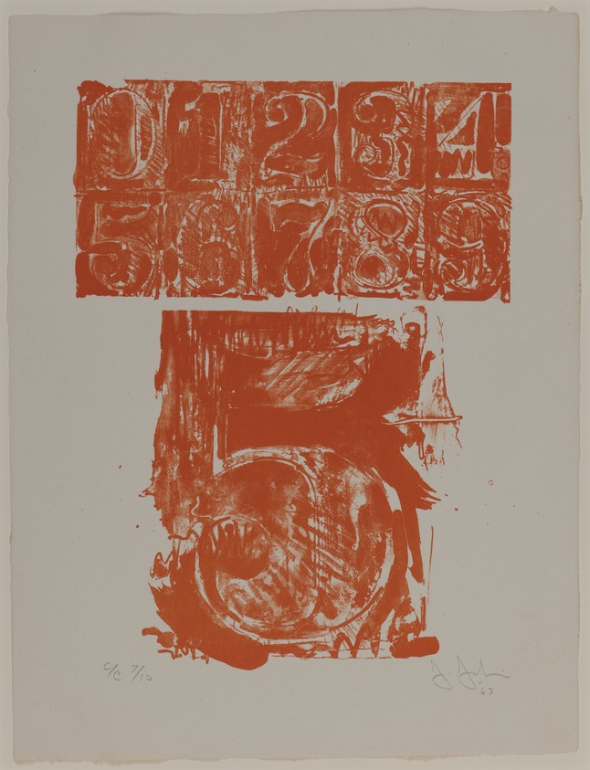 Jasper Johns (American, born 1930). <em>[Untitled]</em>, 1963. Lithograph, sheet: 20 1/2 × 15 3/4 in. (52.1 × 40.0 cm). Brooklyn Museum, Gift of Barbara Bertozzi Castelli, 2021.55.9. © artist or artist's estate (Photo: Brooklyn Museum, 2021.55.9_PS20.jpg)