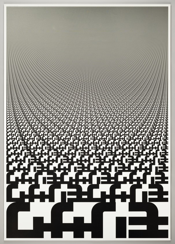 John Maeda (American, born 1966). <em>Morisawa 10 Poster</em>, 1996. Offset lithograph, 28 3/4 × 40 9/16 in. (73 × 103 cm). Brooklyn Museum, Gift of Morisawa Inc., Osaka, Japan, 2022.53.2. © artist or artist's estate (Photo: Brooklyn Museum, 2022.53.2_PS20.jpg)