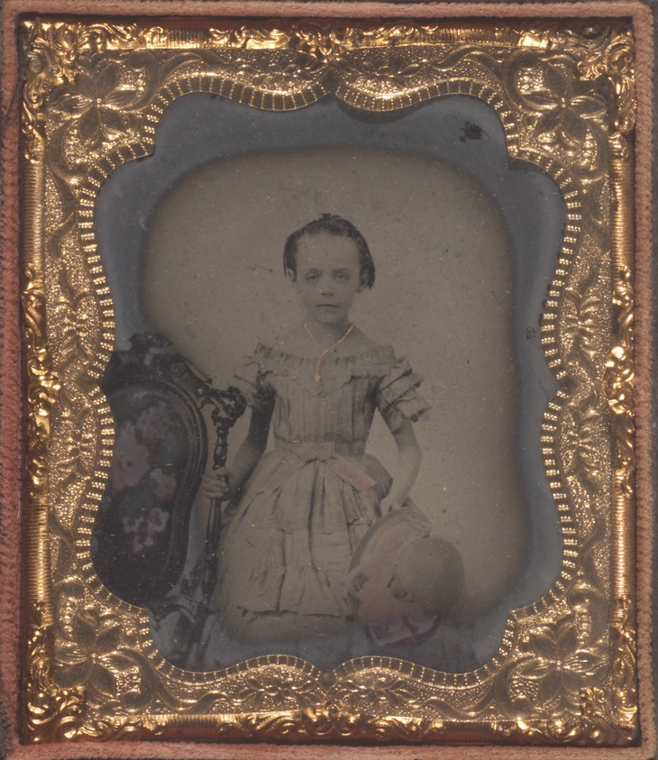 J.H. Young (studio). <em>Untitled - Portrait of Girl Standing by Chair</em>. Ambrotype Brooklyn Museum, Gift of Minnie Pratt Smith, 27.781 (Photo: Brooklyn Museum, 27.781.jpg)