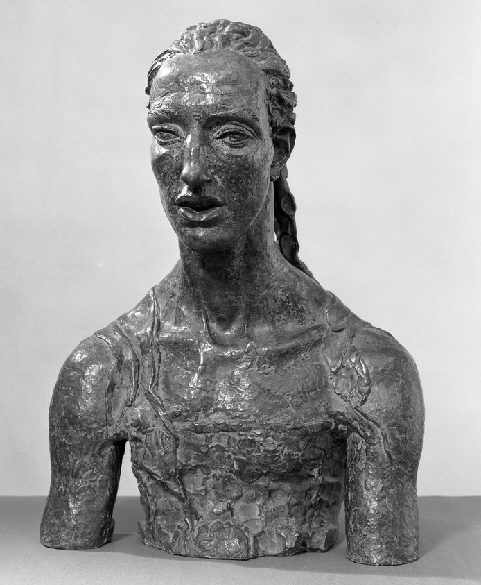 Jacob Epstein (British, 1880-1959). <em>Selina</em>. Bronze, 22 1/16 x 16 5/16 x 11 7/16 in. (56 x 41.5 x 29 cm). Brooklyn Museum, Gift of Adolph Lewisohn, 28.8 (Photo: Brooklyn Museum, 28.8_acetate_bw.jpg)
