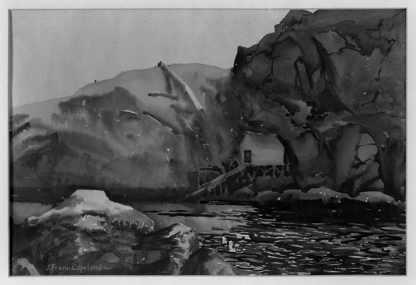 J. Frank Copeland (American, 1872-1957). <em>Afternoon Light</em>, ca. 1929. Watercolor on paper, 11 1/8 x 15 3/8 in. (28.2 x 39 cm). Brooklyn Museum, Carll H. de Silver Fund, 29.66. © artist or artist's estate (Photo: Brooklyn Museum, 29.66_acetate_bw.jpg)