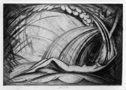 Jules André Smith. <em>The Torrent</em>. Etching on paper, 7 9/16 x 10 7/8 in. (19.2 x 27.7 cm). Brooklyn Museum, Frank Sherman Benson Fund, 31.154. © artist or artist's estate (Photo: Brooklyn Museum, 31.154_bw.jpg)