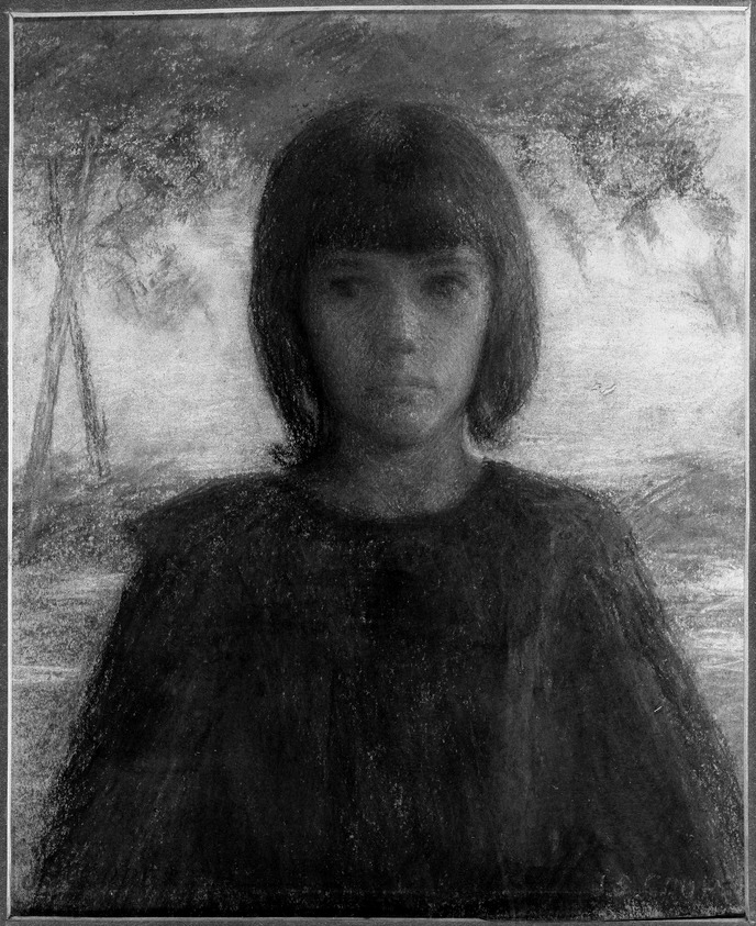 Josephine S. Couper (American, 1867-1957). <em>Sunshine and Shadow</em>, before 1931. Pastel on tan paper, 14 3/4 x 11 5/16 in. (37.5 x 28.7 cm) (irregular). Brooklyn Museum, Gift of Annie E. Ballard, 31.200. © artist or artist's estate (Photo: Brooklyn Museum, 31.200_acetate_bw.jpg)