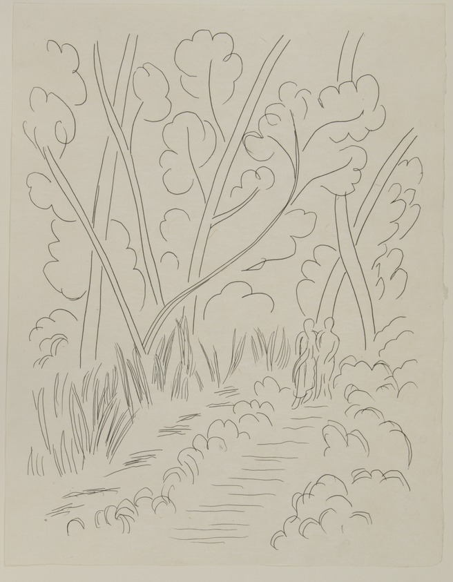 Henri Matisse (French, 1869-1954). <em>[Untitled] (Illustration for the Poem "Prose")</em>, 1932. Etching on wove paper, Sheet: 12 5/8 x 9 7/8 in. (32.1 x 25.1 cm). Brooklyn Museum, Carll H. de Silver Fund, 36.67.18. © artist or artist's estate (Photo: , 36.67.18_view01_PS12.jpg)