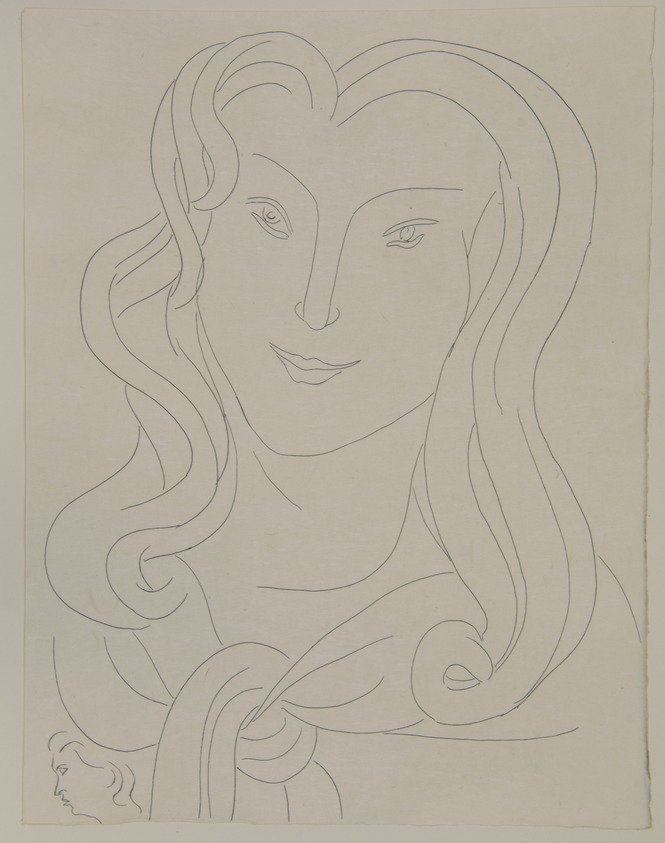 Henri Matisse (French, 1869-1954). <em>[Untitled] (Illustration for the Poem "Feuillets D'Album")</em>, 1932. Etching on wove paper, Sheet: 12 7/8 x 9 7/8 in. (32.7 x 25.1 cm). Brooklyn Museum, Carll H. de Silver Fund, 36.67.21. © artist or artist's estate (Photo: , 36.67.21_view01_PS12.jpg)