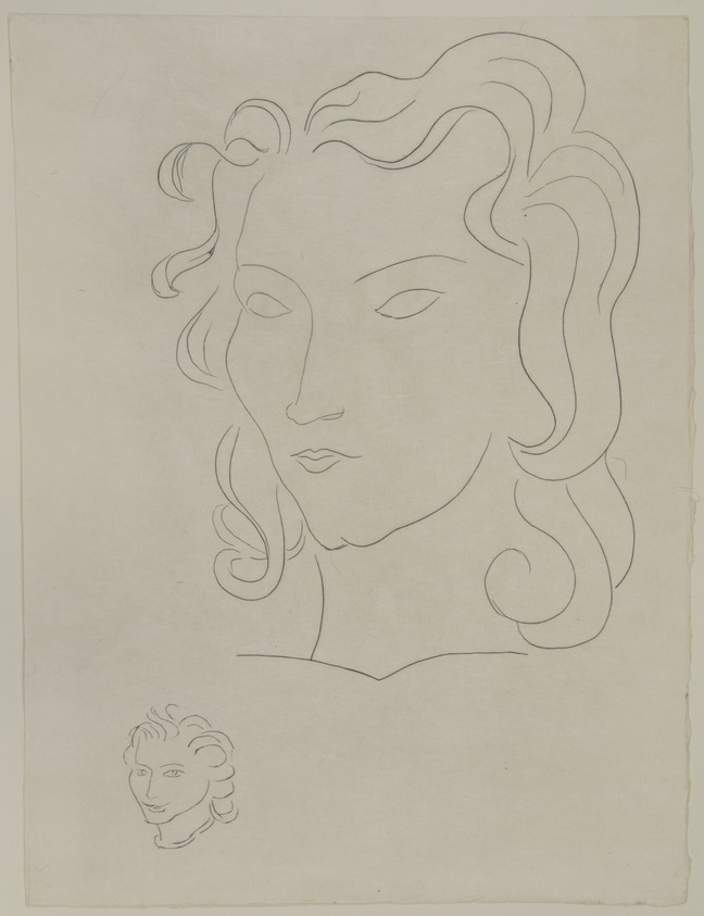 Henri Matisse (Le Cateau-Cambrésis, France, 1869 – 1954, Nice, France). <em>[Untitled] (Illustration for the Poem "Rondels")</em>, 1932. Etching on wove paper, Sheet: 13 1/8 x 10 in. (33.3 x 25.4 cm). Brooklyn Museum, Carll H. de Silver Fund, 36.67.22. © artist or artist's estate (Photo: , 36.67.22_view01_PS12.jpg)