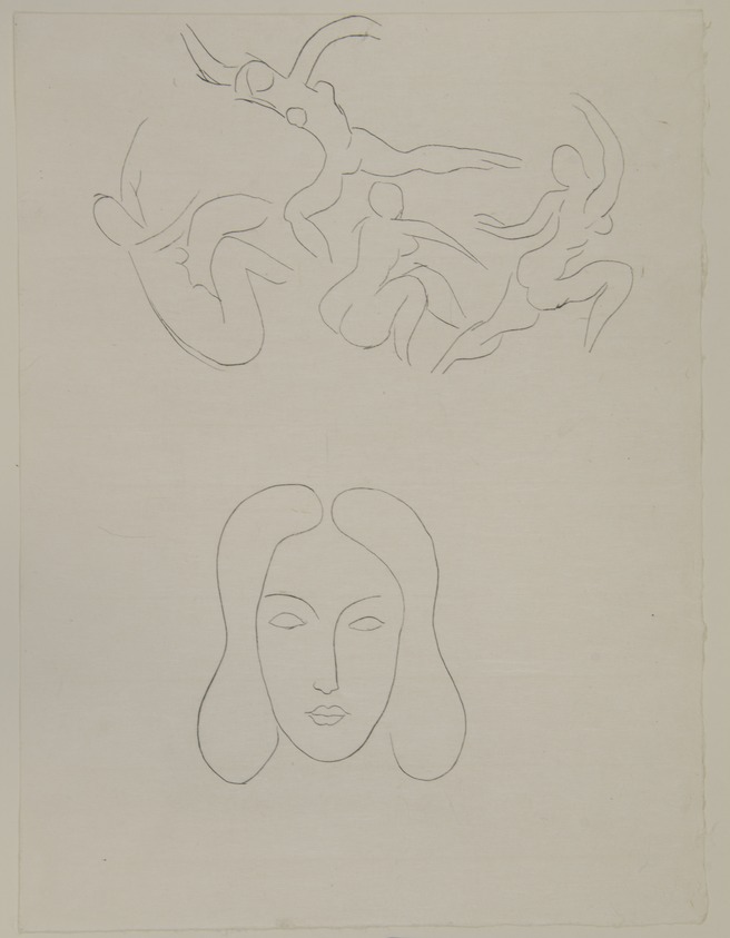 Henri Matisse (French, 1869-1954). <em>[Untitled] (Illustration for the Poem "Herodiade")</em>, 1932. Etching on wove paper, Sheet: 13 x 9 3/4 in. (33 x 24.8 cm). Brooklyn Museum, Carll H. de Silver Fund, 36.67.29. © artist or artist's estate (Photo: , 36.67.29_view01_PS12.jpg)