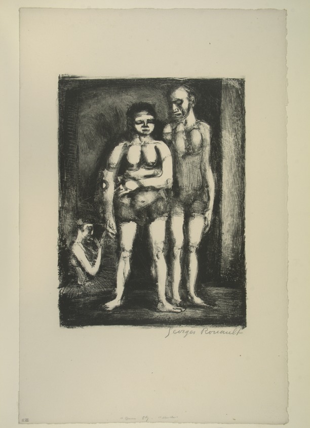 Georges Rouault (French, 1871-1958). <em>Cirque Forain.  La Parade</em>. Lithograph on wove Arches paper, 12 1/8 x 9 1/16 in. (30.8 x 23 cm). Brooklyn Museum, By exchange, 37.110. © artist or artist's estate (Photo: , 37.110.20_view01_PS12.jpg)
