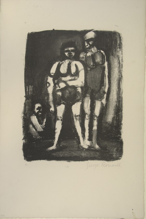 Georges Rouault (French, 1871-1958). <em>Cirque Forain.  La Parade</em>. Lithograph on wove Arches paper, 11 9/16 x 8 15/16 in. (29.3 x 22.7 cm). Brooklyn Museum, By exchange, 37.114. © artist or artist's estate (Photo: , 37.114.20_view01_PS12.jpg)