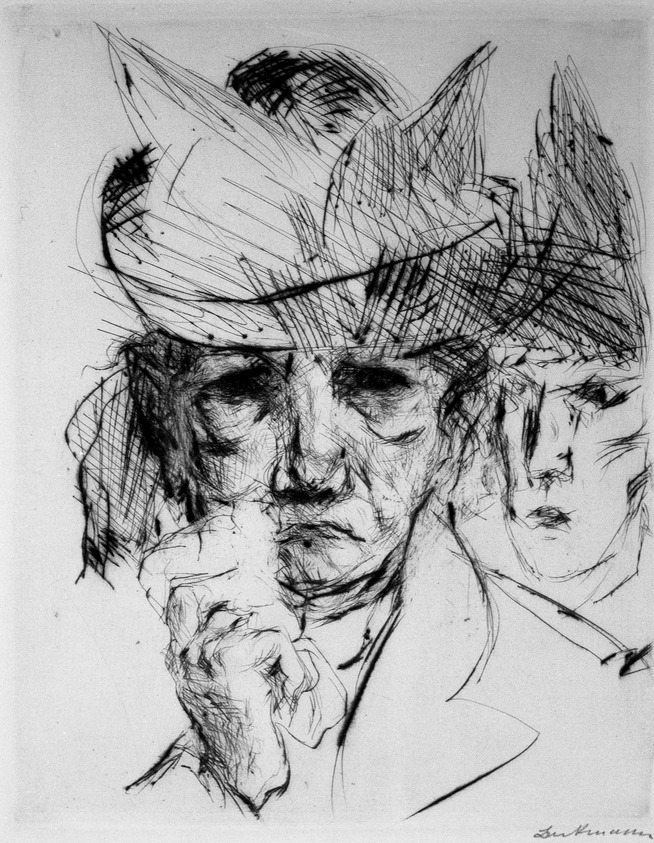 Max Beckmann (Leipzig, Germany, 1884–1950, New York, New York). <em>Weeping Woman (Weinende Frau)</em>, 1914. Drypoint on heavy wove paper, Image: 9 1/4 x 7 5/16 in. (23.5 x 18.6 cm). Brooklyn Museum, By exchange, 38.257. © artist or artist's estate (Photo: Brooklyn Museum, 38.257_bw_IMLS.jpg)